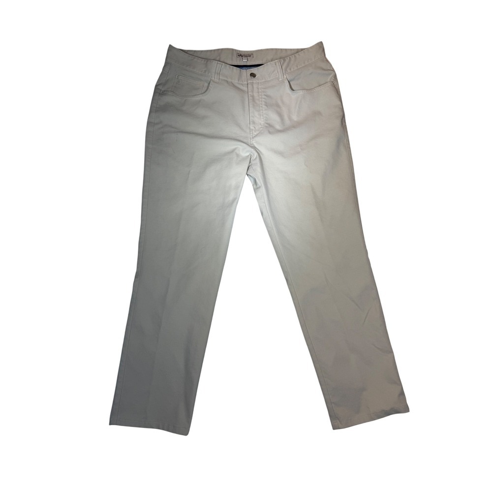 Peter Millar Mens 5-Pocket Performance Pants Light Khaki Stone 35x27 - Picture 2 of 6